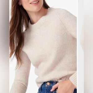 J. Crew Women's Wool Speckled Cream Sweater. Fits like a size small!